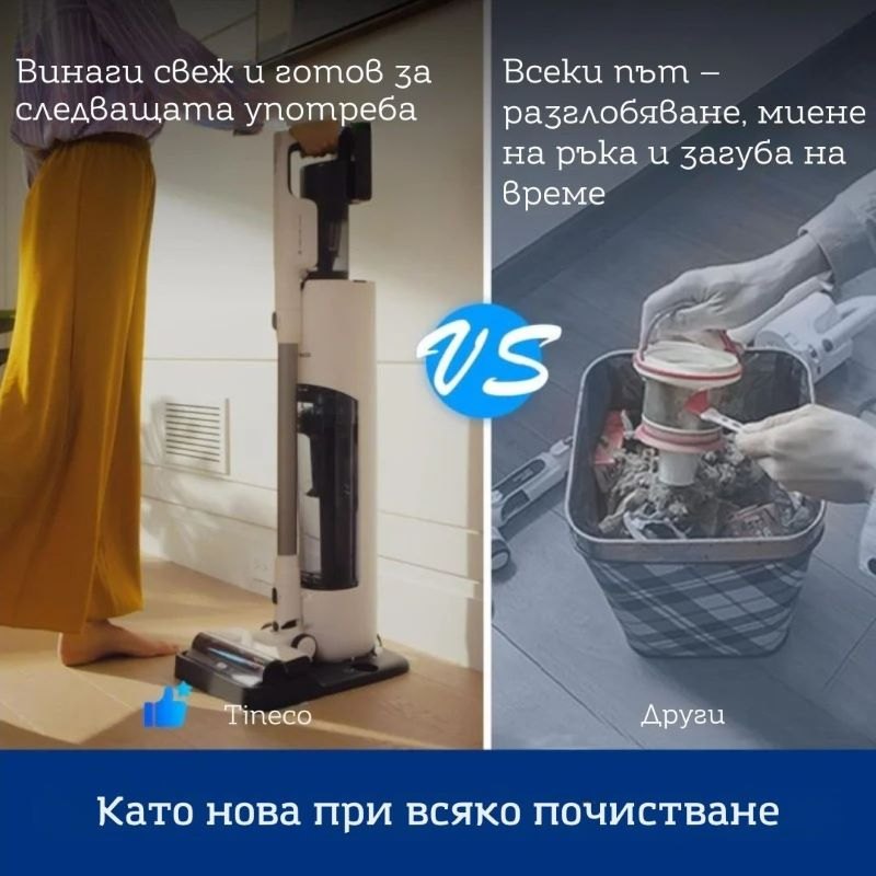 Tineco Pure ONE Station 5 Вертикална прахосмукачка Безкабелна