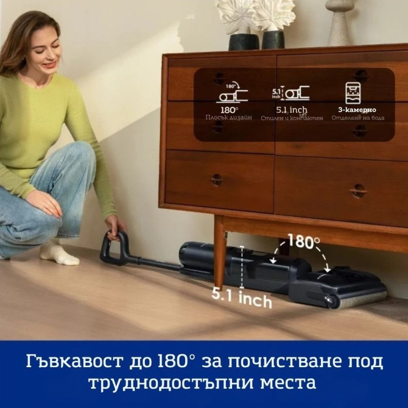 Tineco Floor One S7 Stretch Вертикална прахосмукачка Безкабелна Tineco Floor One S7 Stretch Вертикална прахосмукачка Безкабелна