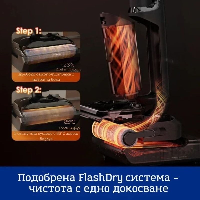 Tineco Floor One S7 Stretch Вертикална прахосмукачка Безкабелна Tineco Floor One S7 Stretch Вертикална прахосмукачка Безкабелна